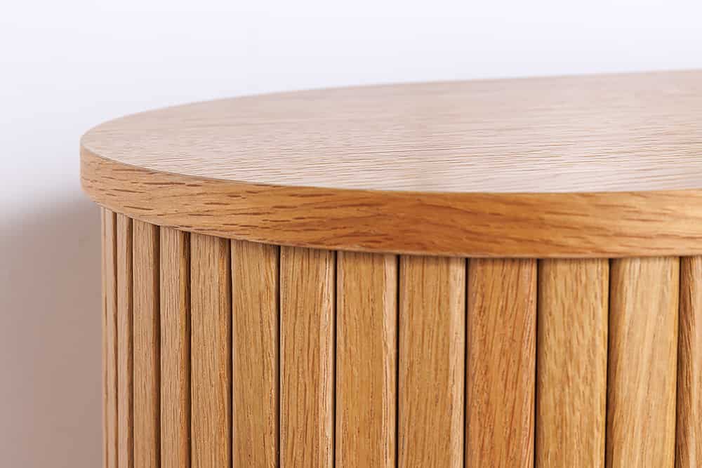 Retro Sideboard VALHALLA WOOD 180cm natur Eichenholz mit Schiebetüren