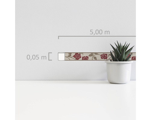 Rand 2820-19 Alleen Randen 9 zelfklevende bloem rood 5 m x 5,3 cm