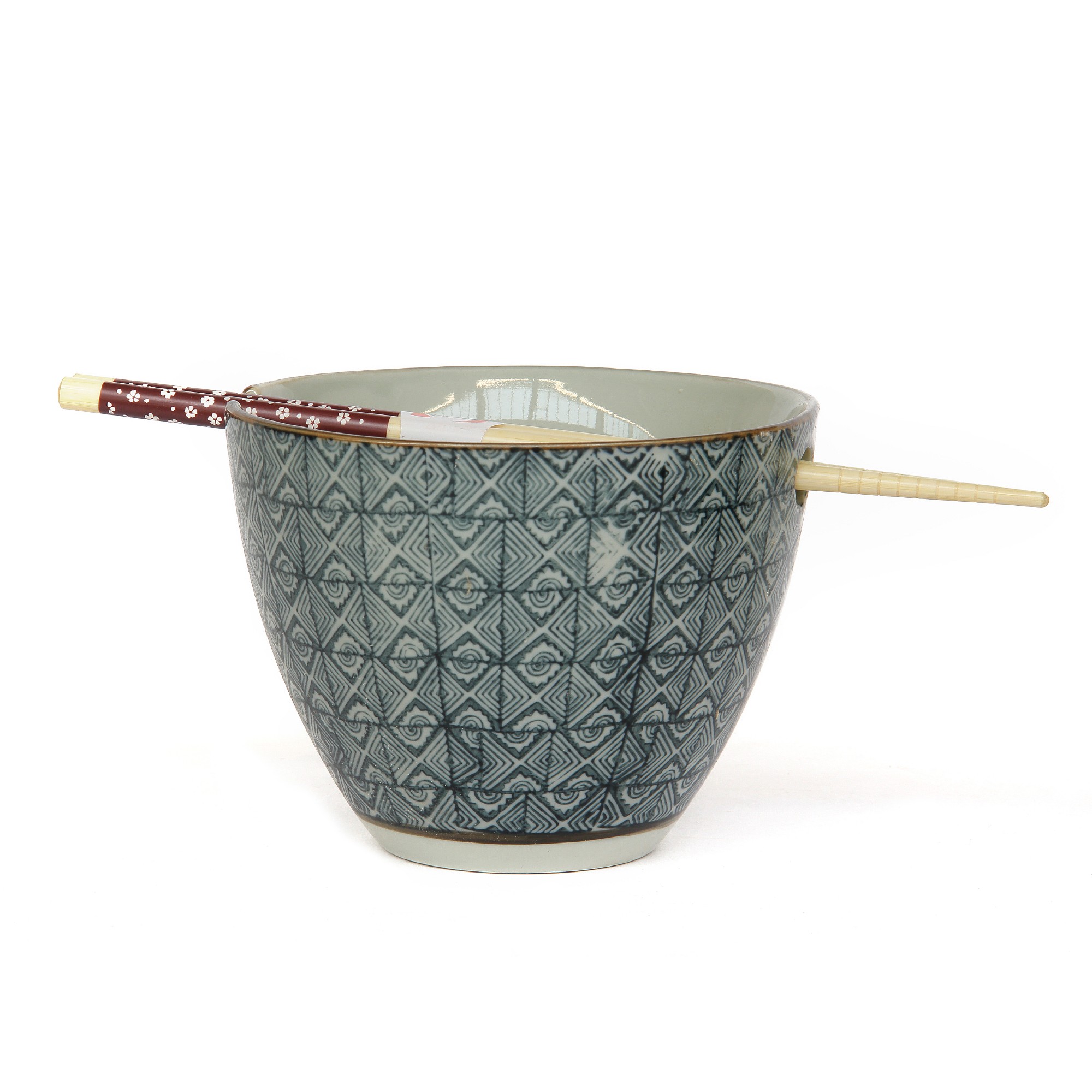 2er-Set Schalen mit Essstäbchen, blau, weiß, Ø 14 cm, H 11 cm zu 21,00