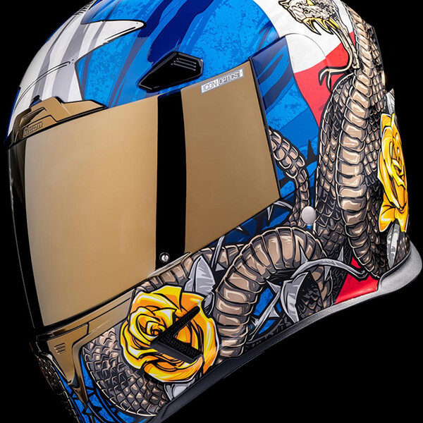 Icon - Casque Airframe Pro Tejas Libre™ Bleu / Beige / Rouge