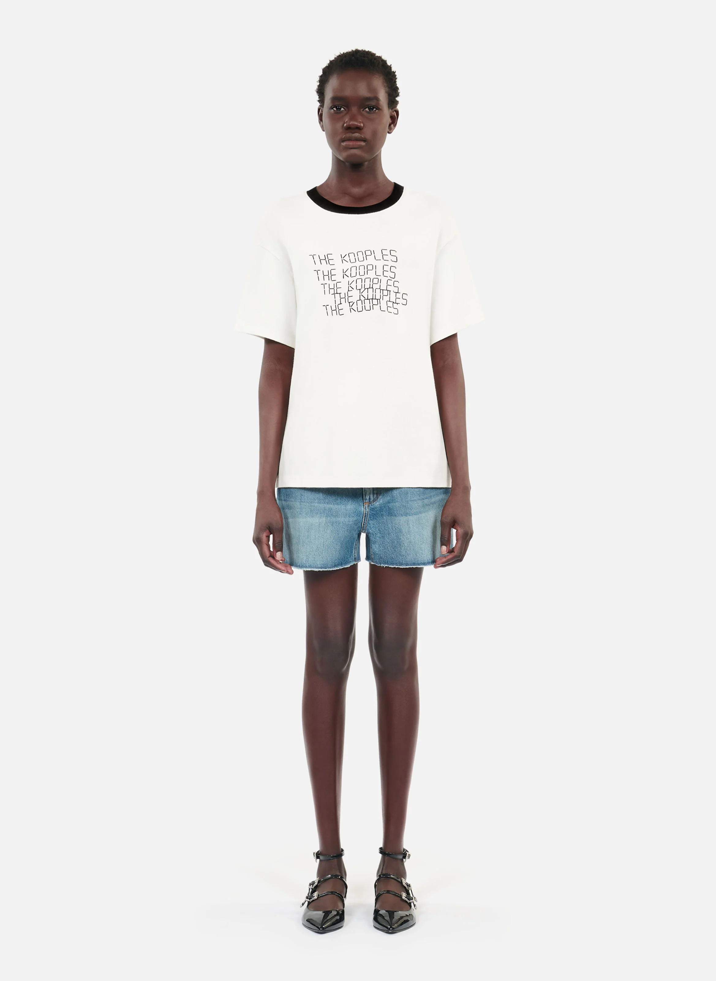 Tee-shirt col rond en coton | Blanc