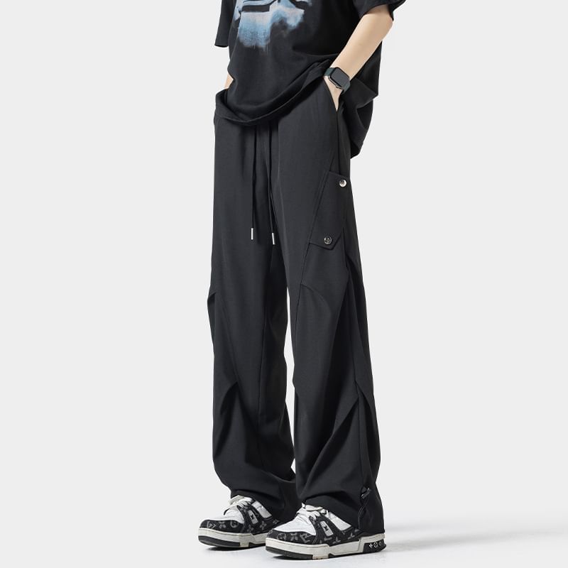 Wolfkane - Effen joggingbroek met trekkoord in de taille en rechte pijpen