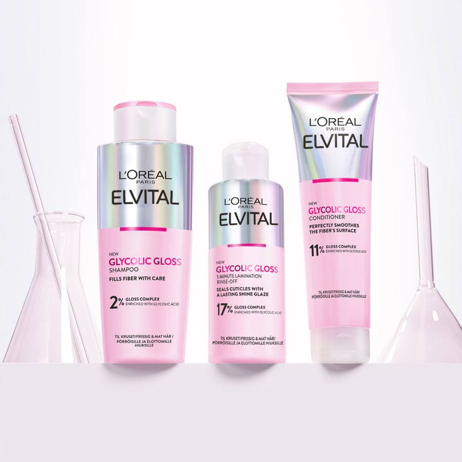 L'Oréal Paris Elvital Glycolic Gloss Trinome Bundle