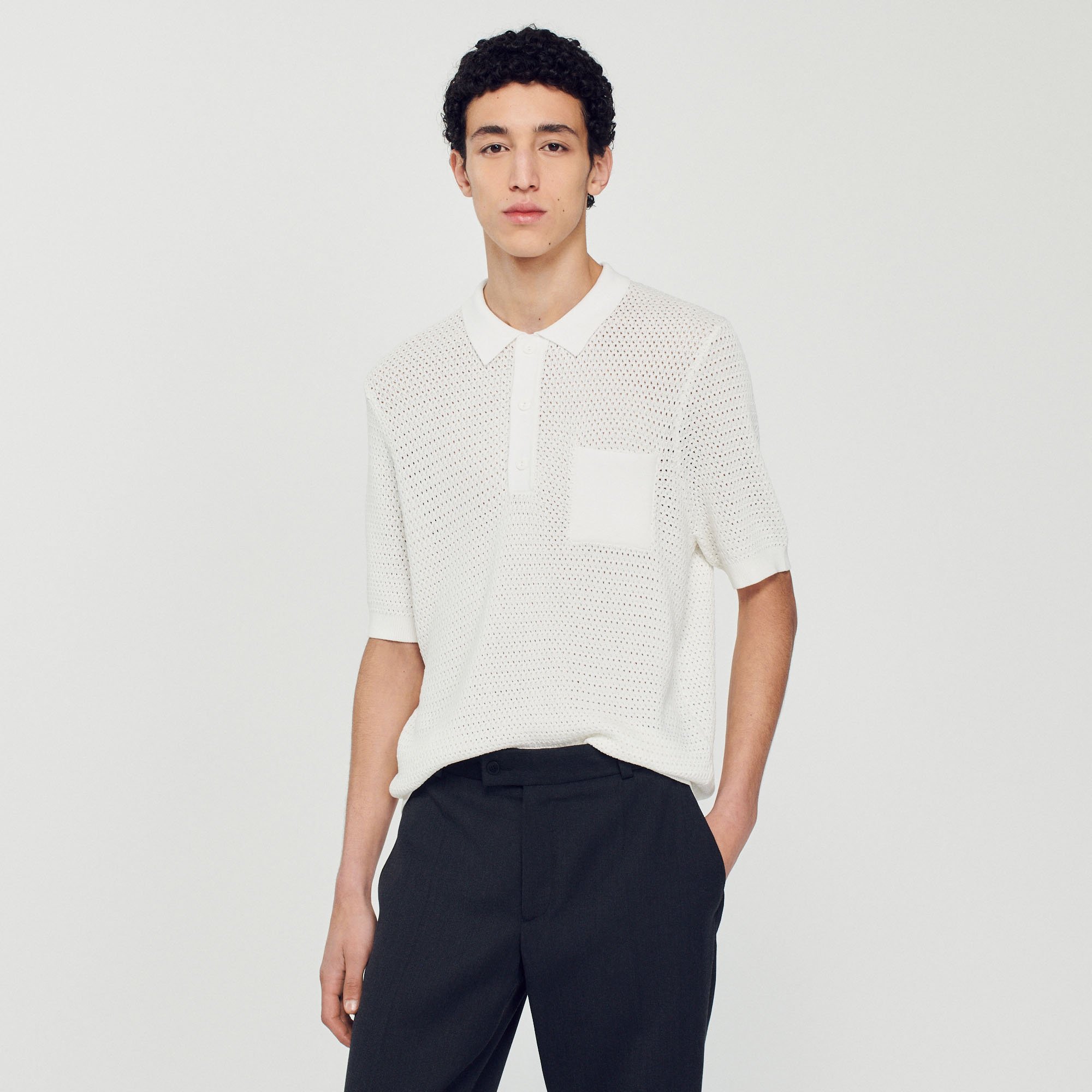 Pull polo manches courtes