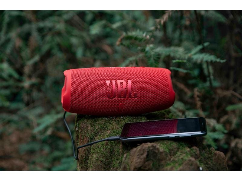 JBL Bluetooth Speaker Charge 5 Rot Tragbarer wasserdichter Lautsprecher mit Powerbank