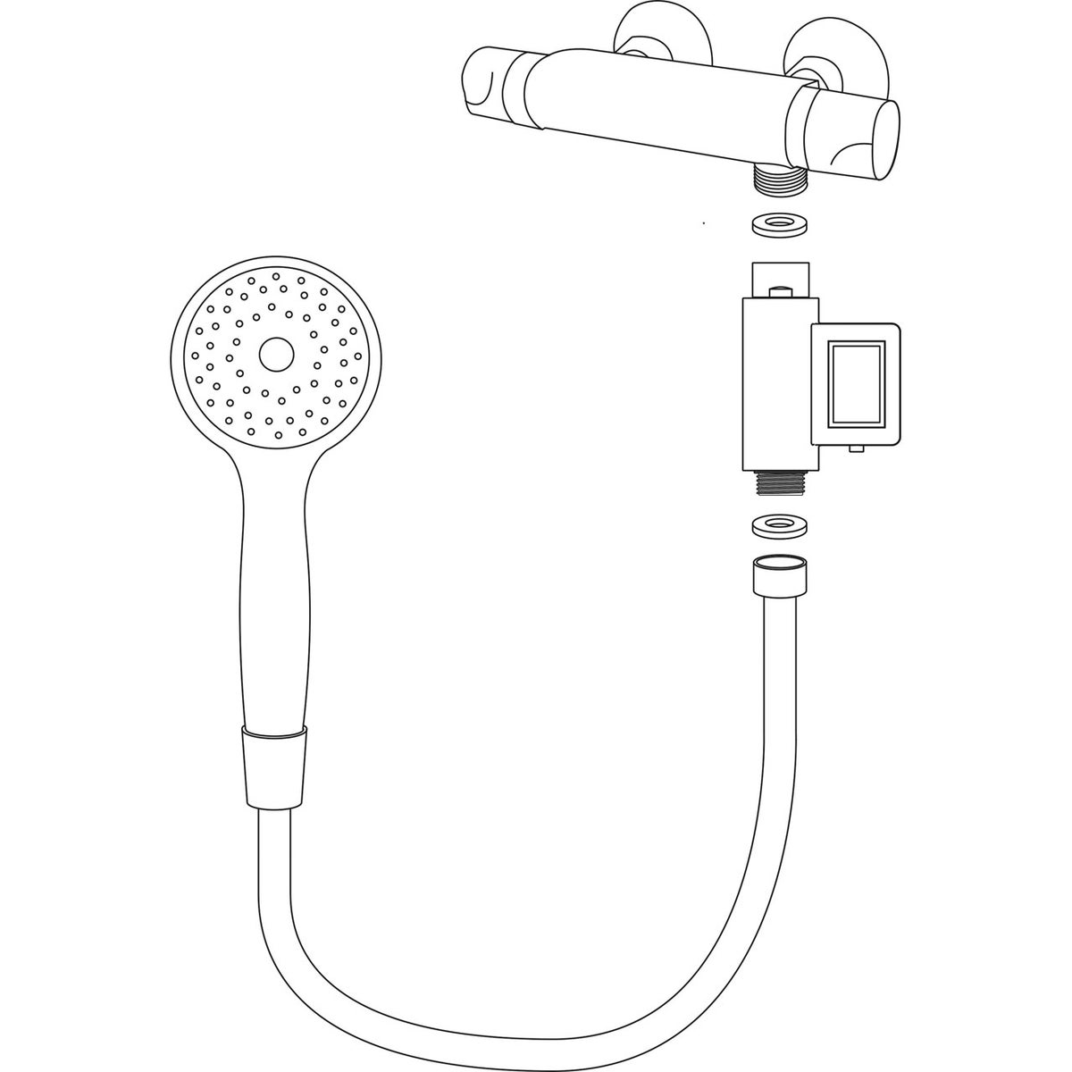 Watermeter, waterverbruik- en temperatuurmeter (chroom)
