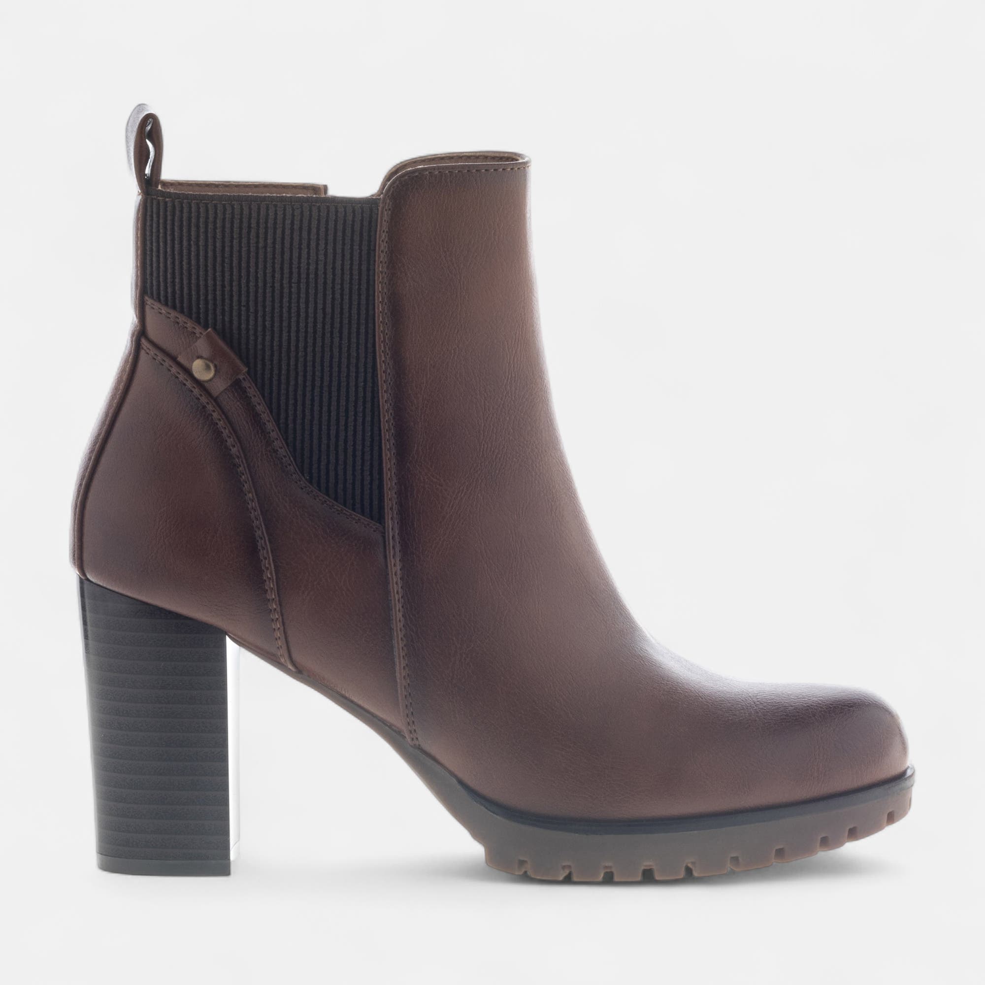 Boots à talon Femme cognac