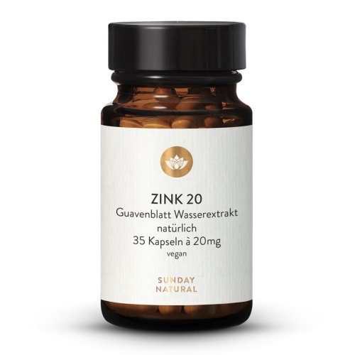 Sunday Natural Products  ZINK PFLANZLICH 20 mgHOCHDOSIERT