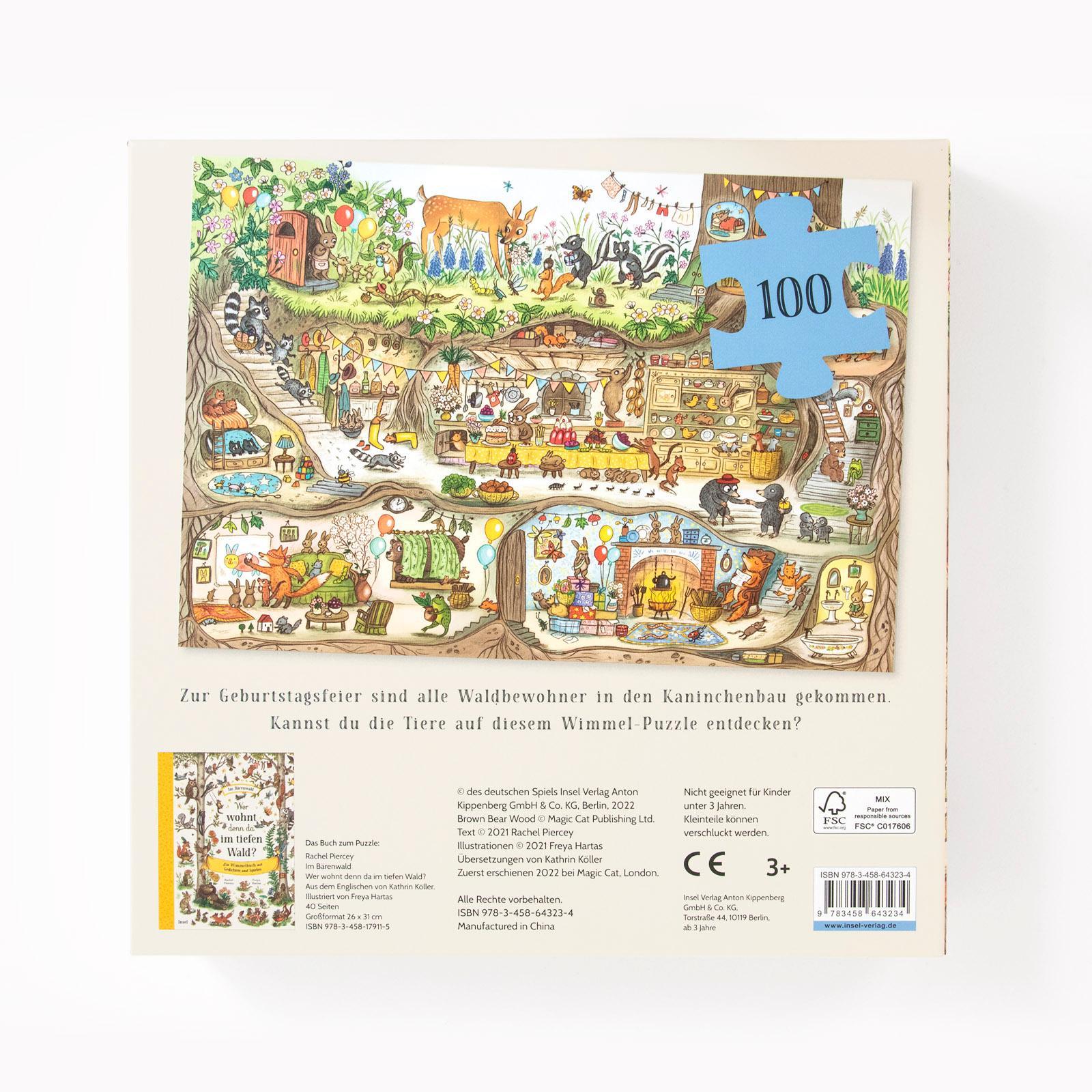 Im Bärenwald. Kaninchens Geburtstag. Puzzle mit 100 Teilen für Kinder ab 4 Jahre