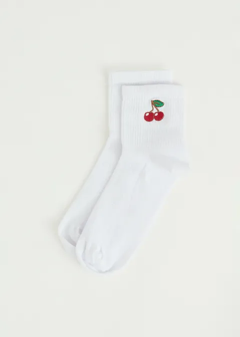 Sokken cherry wit (WIT)
