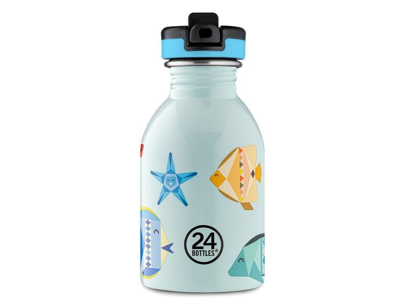 24Bottles Trinkflasche Urban mit Sportdeckel 250 ml, Sea Fr Trinkflasche aus rostfreiem Edelstahl