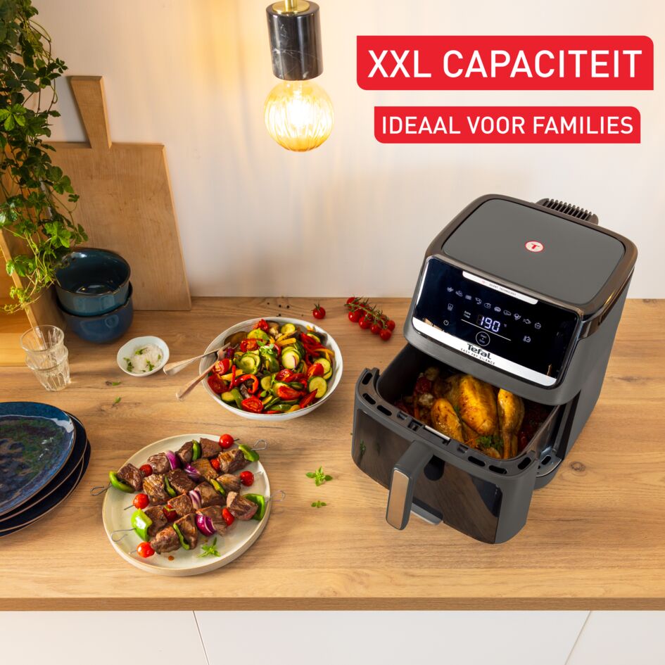 Easy Fry Silence EY846H Stille air fryer met kijkvenster - 10 programma's - 7 L