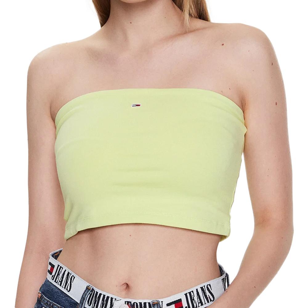 Tommy Hilfiger Top Bandeau Jaune Fluo Femme Tommy Hilfiger Tjw Essential Tube T