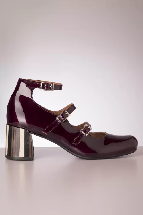 Nemonic Adriana Mary Jane pumps in wijnrood
