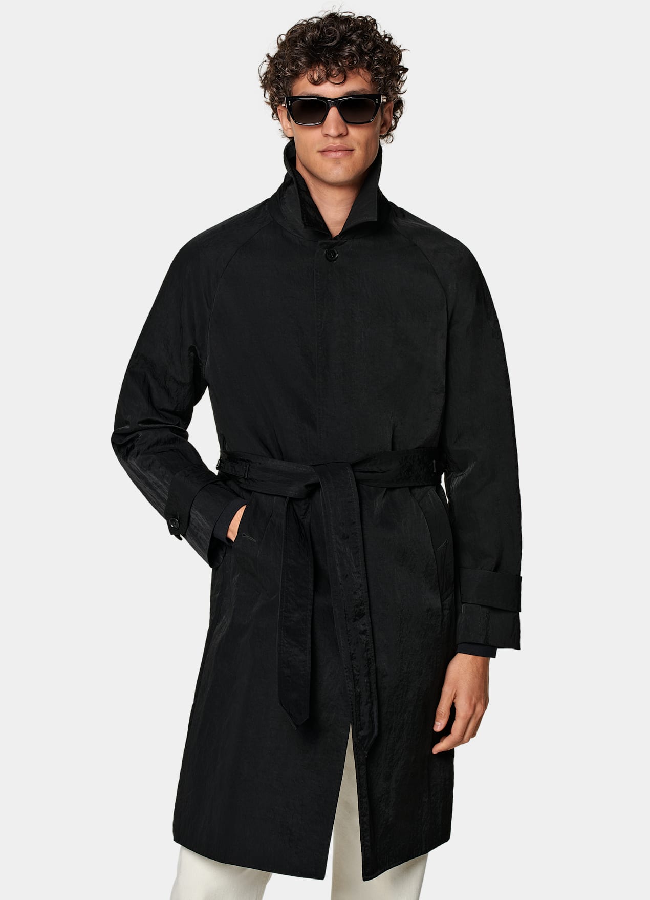 Trench ceinturé noir