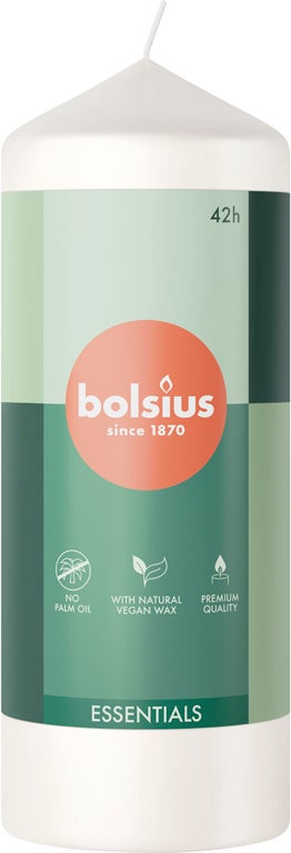 Bolsius stompkaars Essentials wit 42 uur D 5,8 H 15 cm