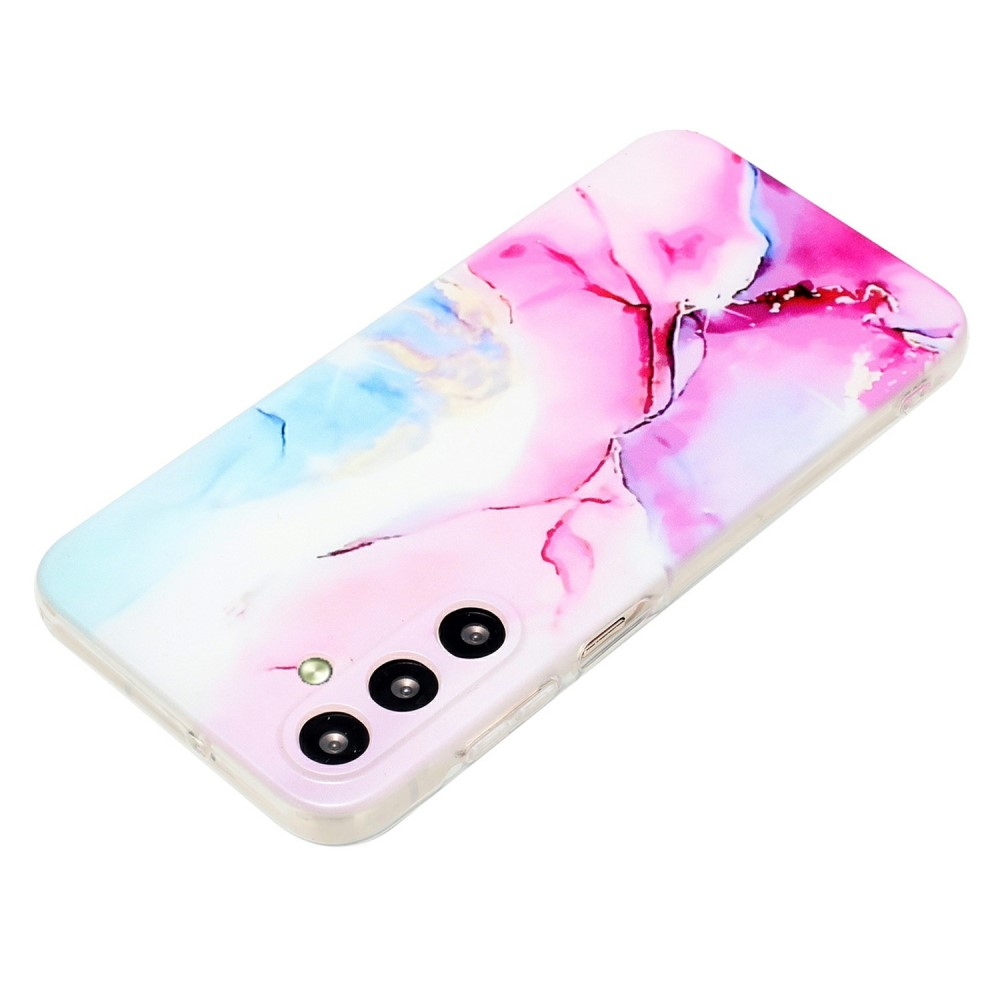 Samsung Galaxy A56 Gummi Case Hülle Ultra Thin Marble Marmor - Pink / Blau