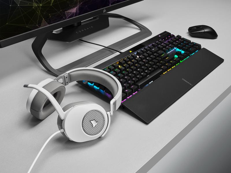 Corsair Headset HS65 Surround Weiss Gaming Headset mit Surround Sound