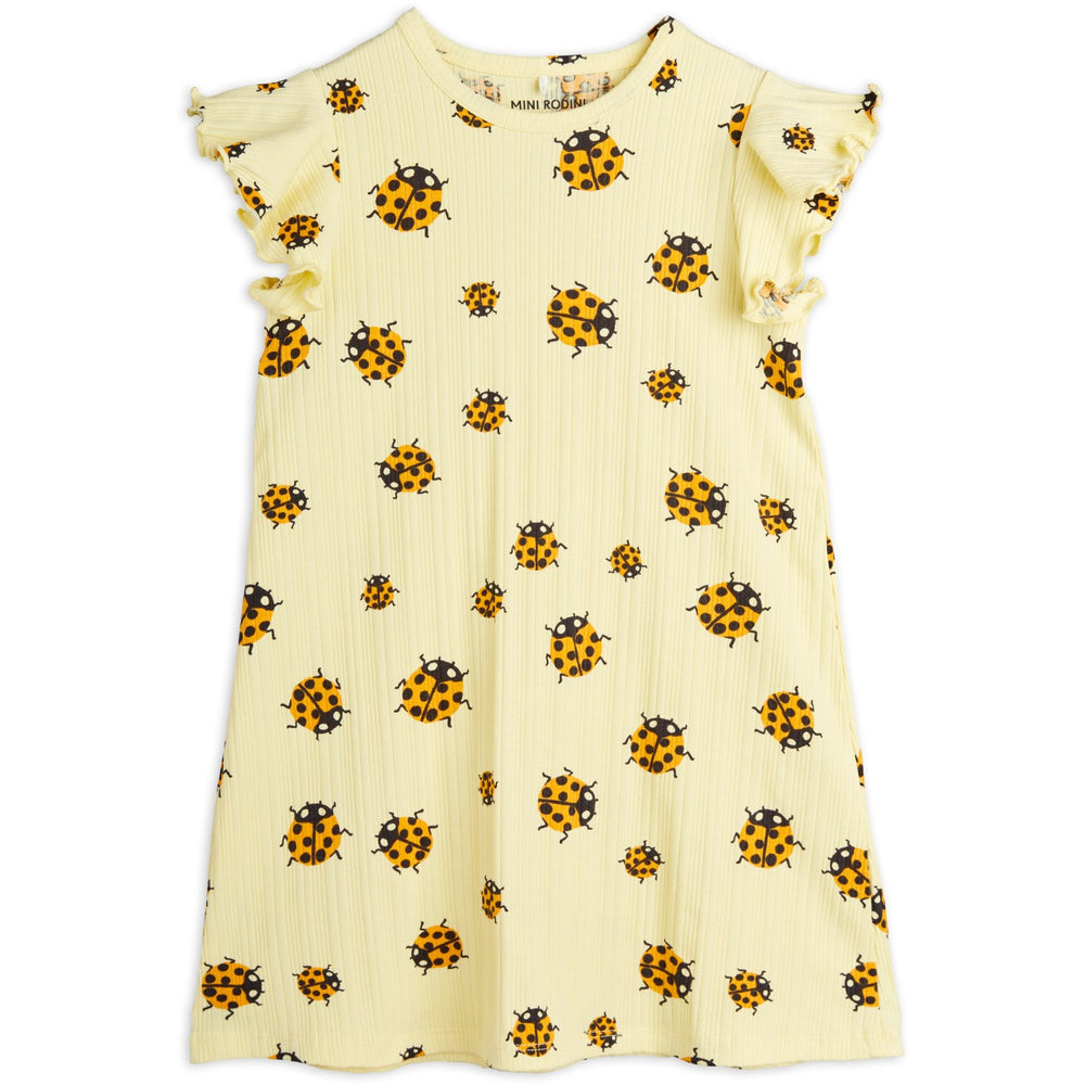 Køb Mini Rodini Yellow Ladybugs AOP Wing Kjole