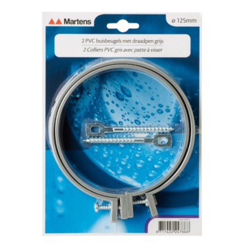 Martens PVC buisbeugel met draadpen Ø 125 mm grijs 2 stuks