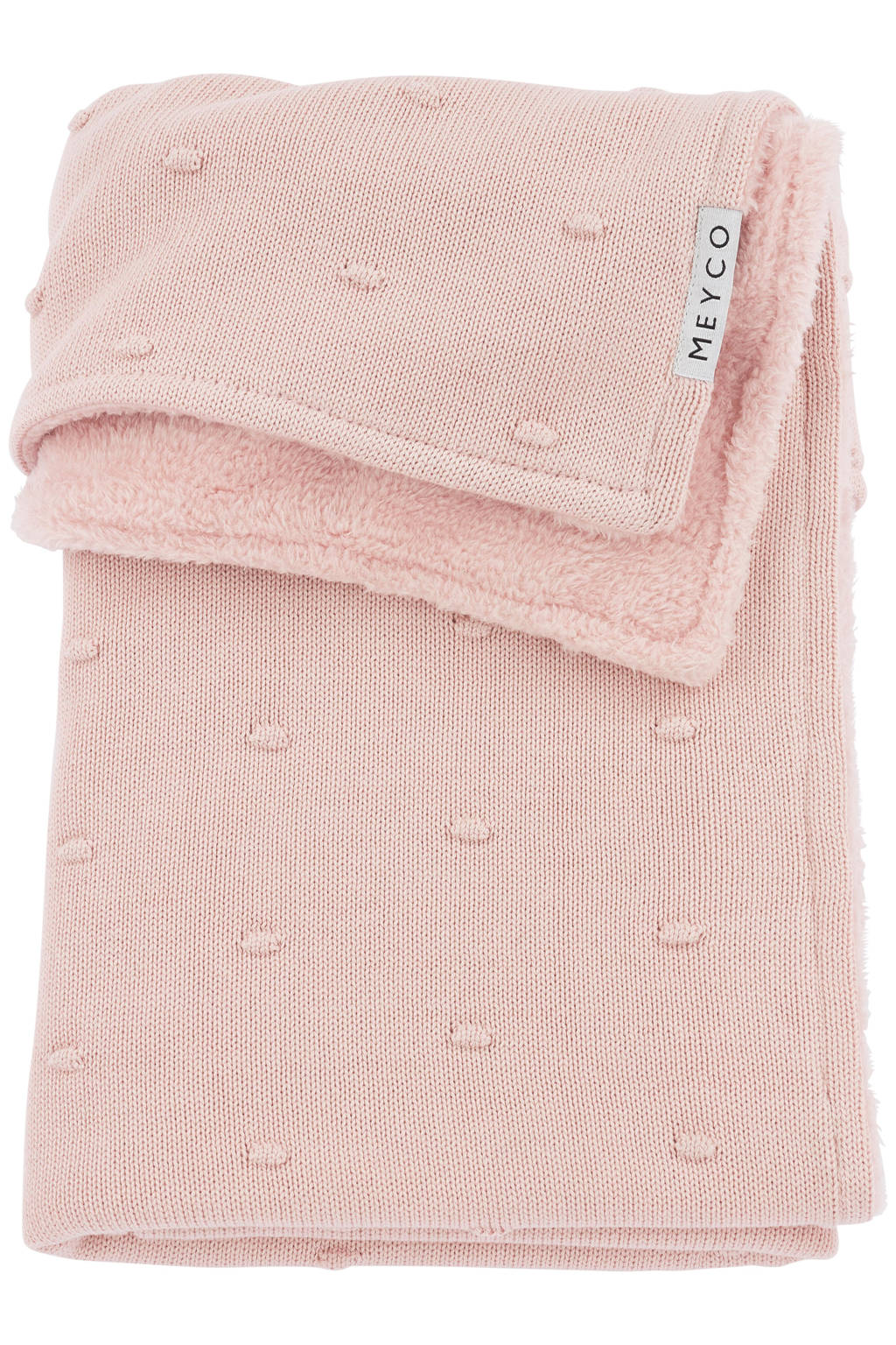 reversible baby ledikantdeken Mini Knots Teddy 100x150 cm Soft Pink