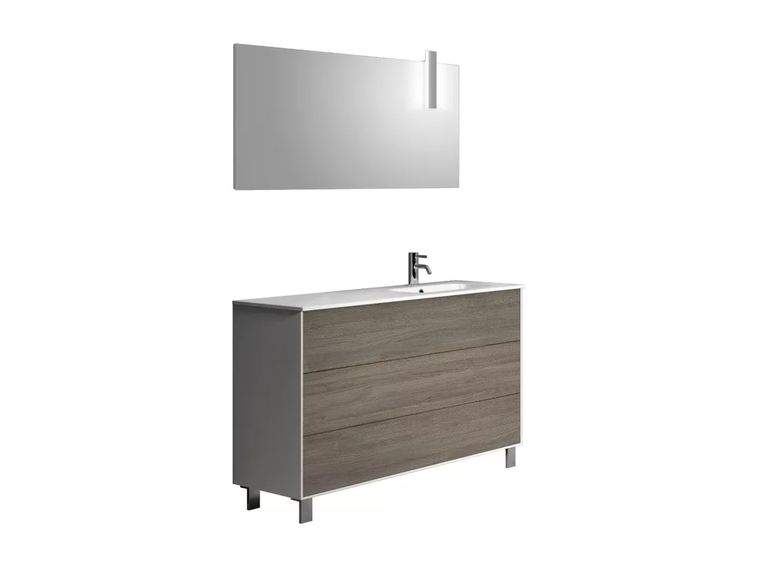 Ensemble de salle de bain vasque DX 4 pièces IGEA chêne cendré