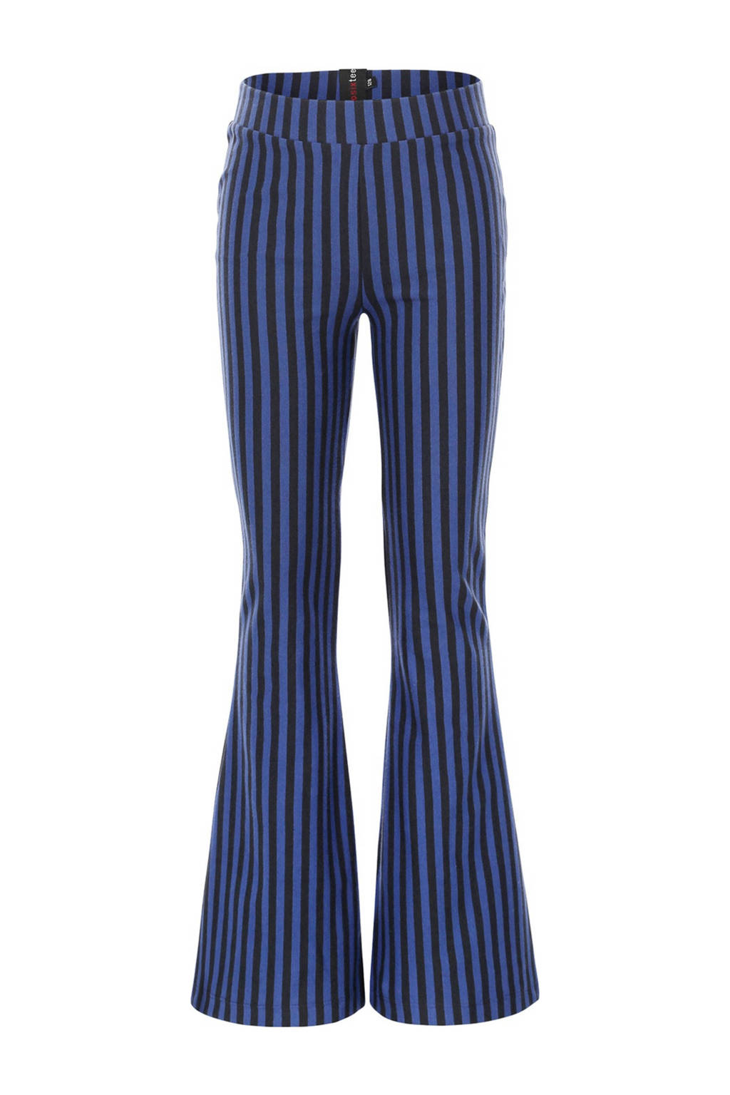 LOOXS gestreepte flared broek koningsblauw