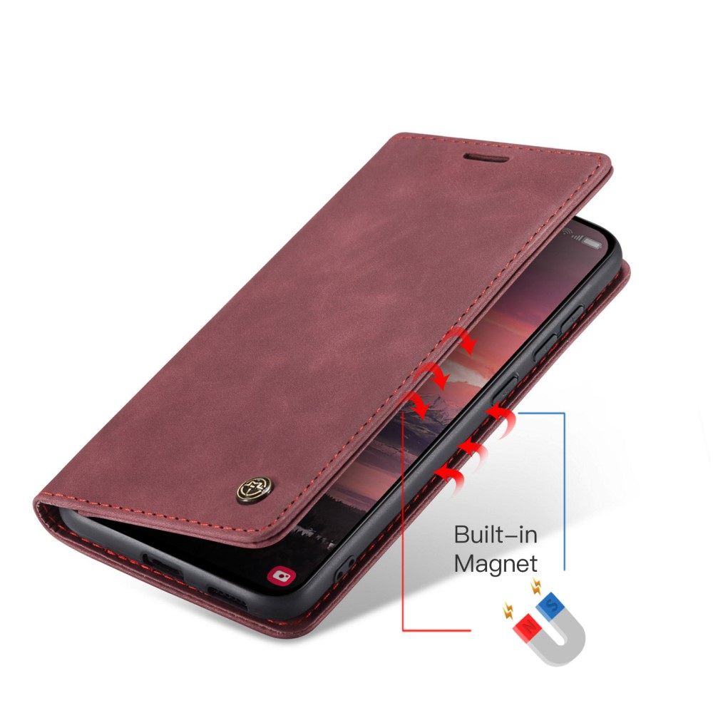 Samsung Galaxy S25 Edge Leder Tasche Flip Wallet Etui mit Kartenfächern - Dunkelrot