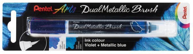 Pentel XGFH-DVX Dual Metallic Brush - Penseelstift - Paars/Metallic Blauw - 1 Stuk