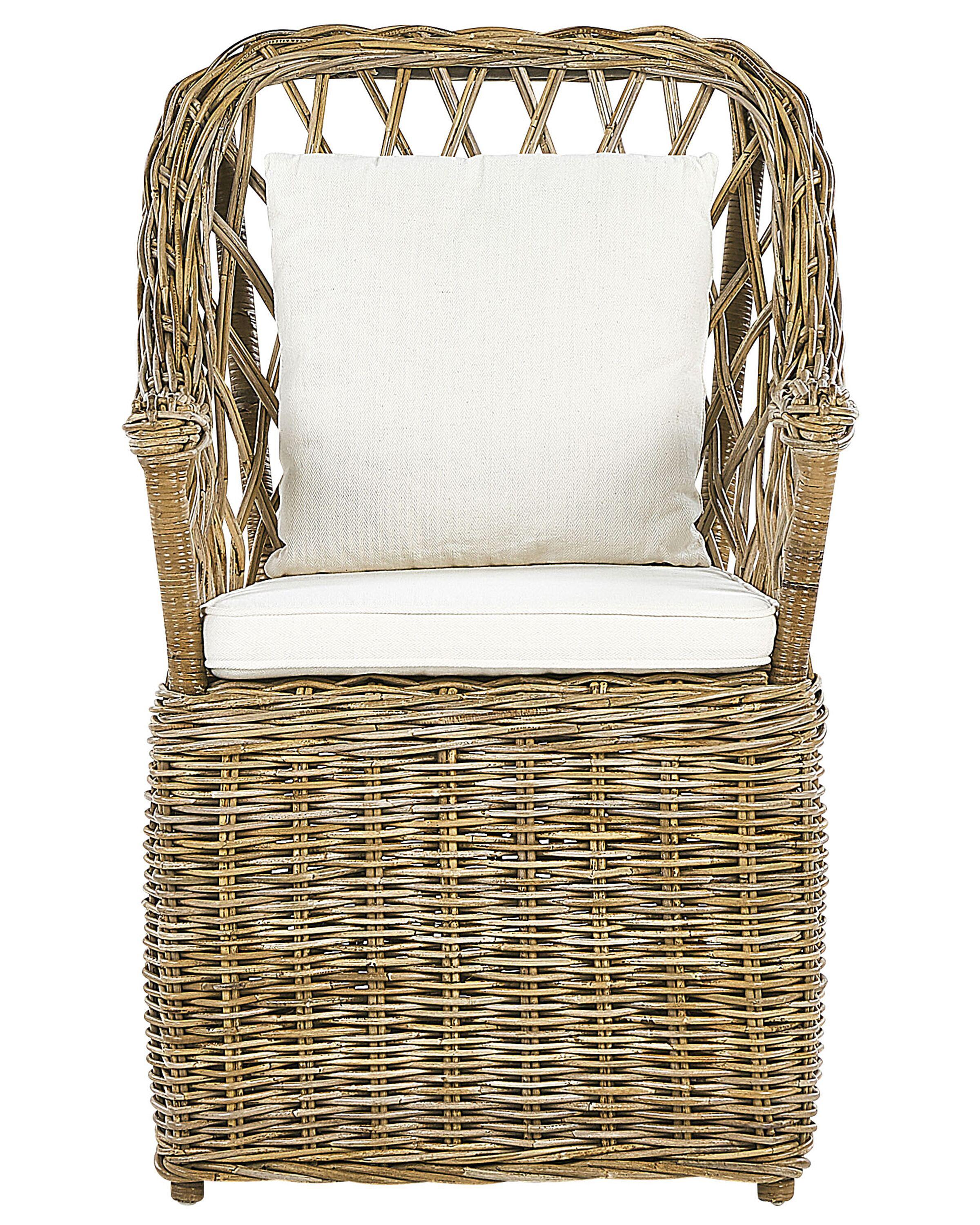 Set van 2 tuinstoelen met kussens MAROS Rotan Natuurlijk