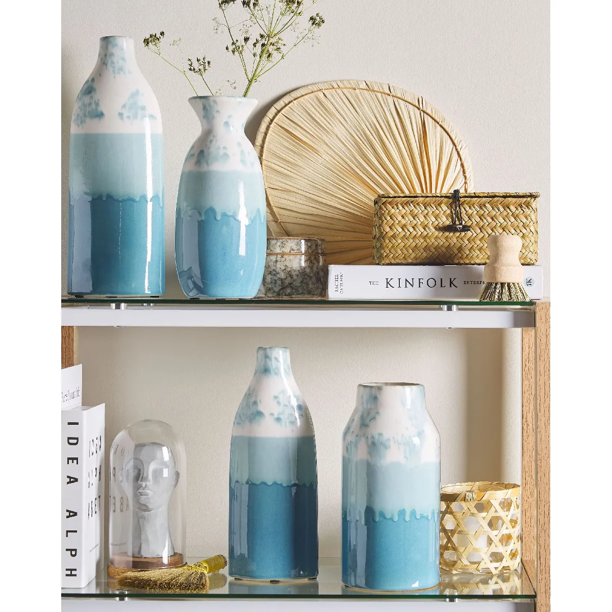 BELIANI Vase Chalcis - Céramique Bleu