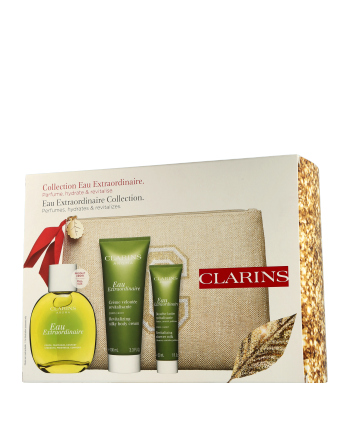 Clarins Eau Extraordinaire Set mit Spray, Crème Veloutée & Douche Lactée 100ml-100ml-30ml