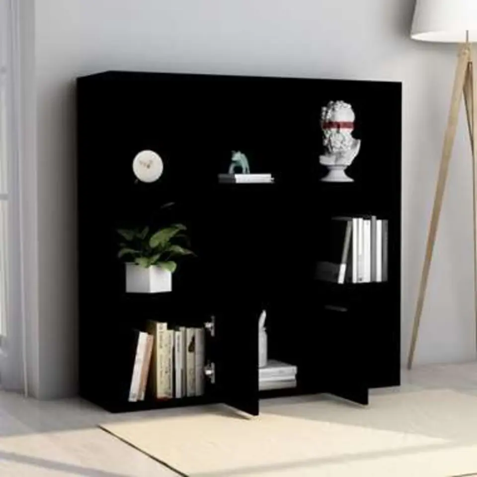 vidaXL - Boekenkast - Zwart - Bewerkt hout