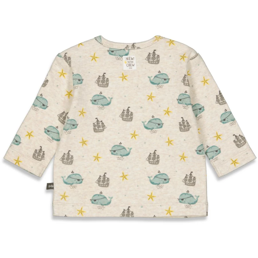 Feetje Langarmshirt Tiny Pirate Natur Melange