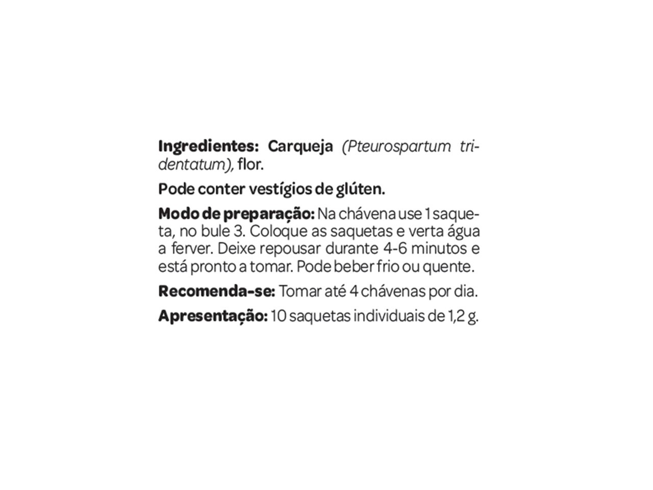 CHÁ SALUTEM INFUSÃO Nº42 CARQUEJA 10 SAQUETAS