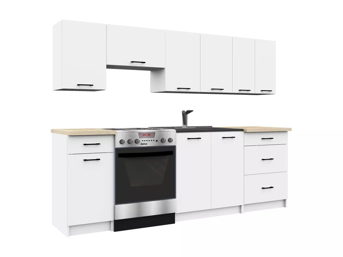 Armoires de cuisine basse AKORD S40 OLIWIA Blanc 40 cm 4 tiroirs façade Blanche 40x46x85 cm