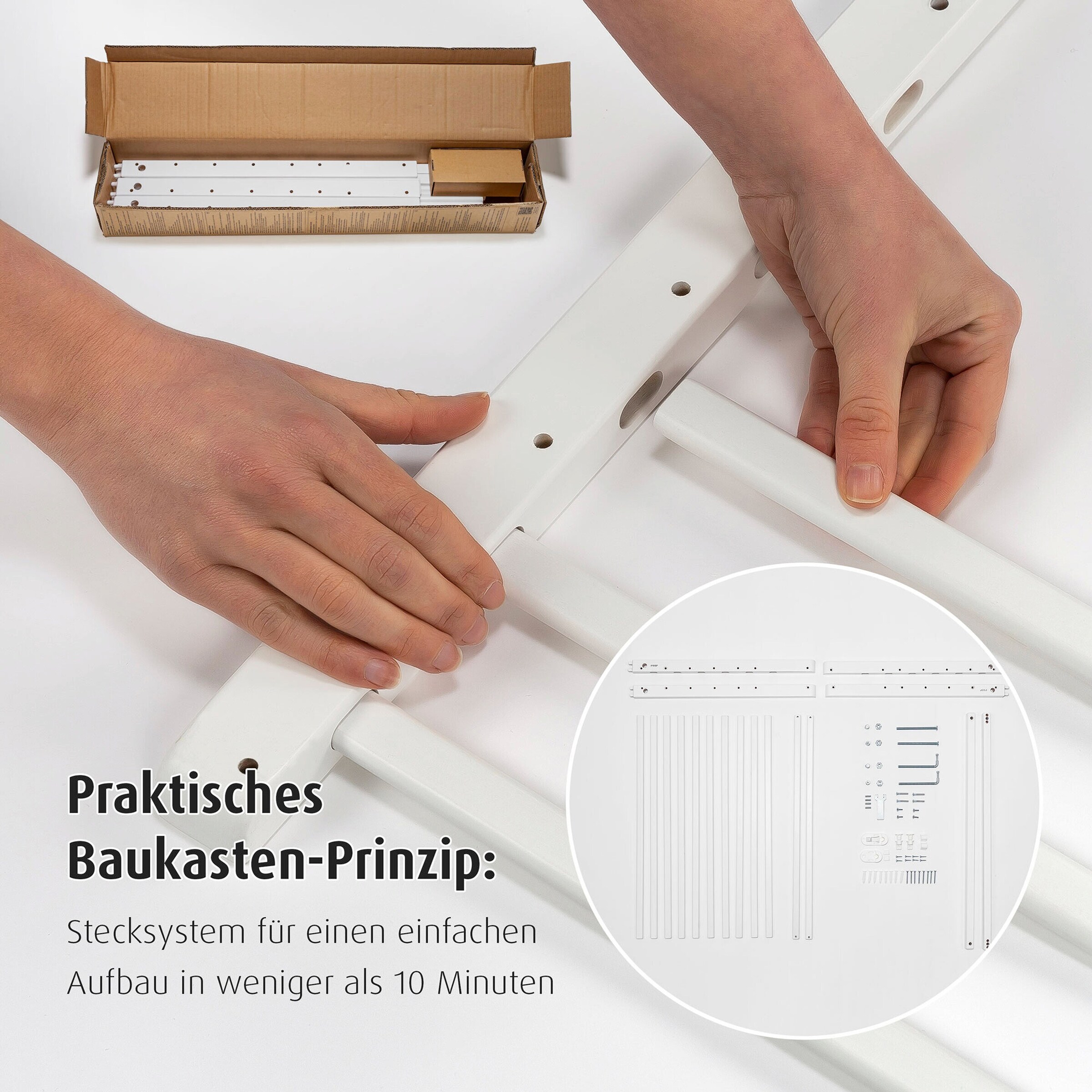 reer Tür- und Treppenschutzgitter Baukasten Schraubgitter weiß