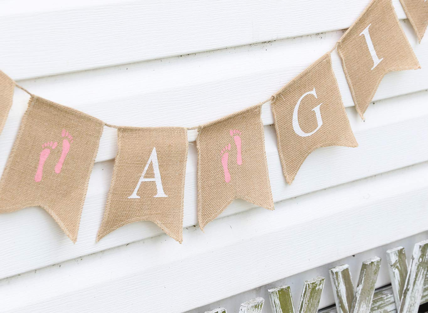 (3m) Jute Baby Shower Girlande Gender Reveal Party Dekoration - It's a Girl