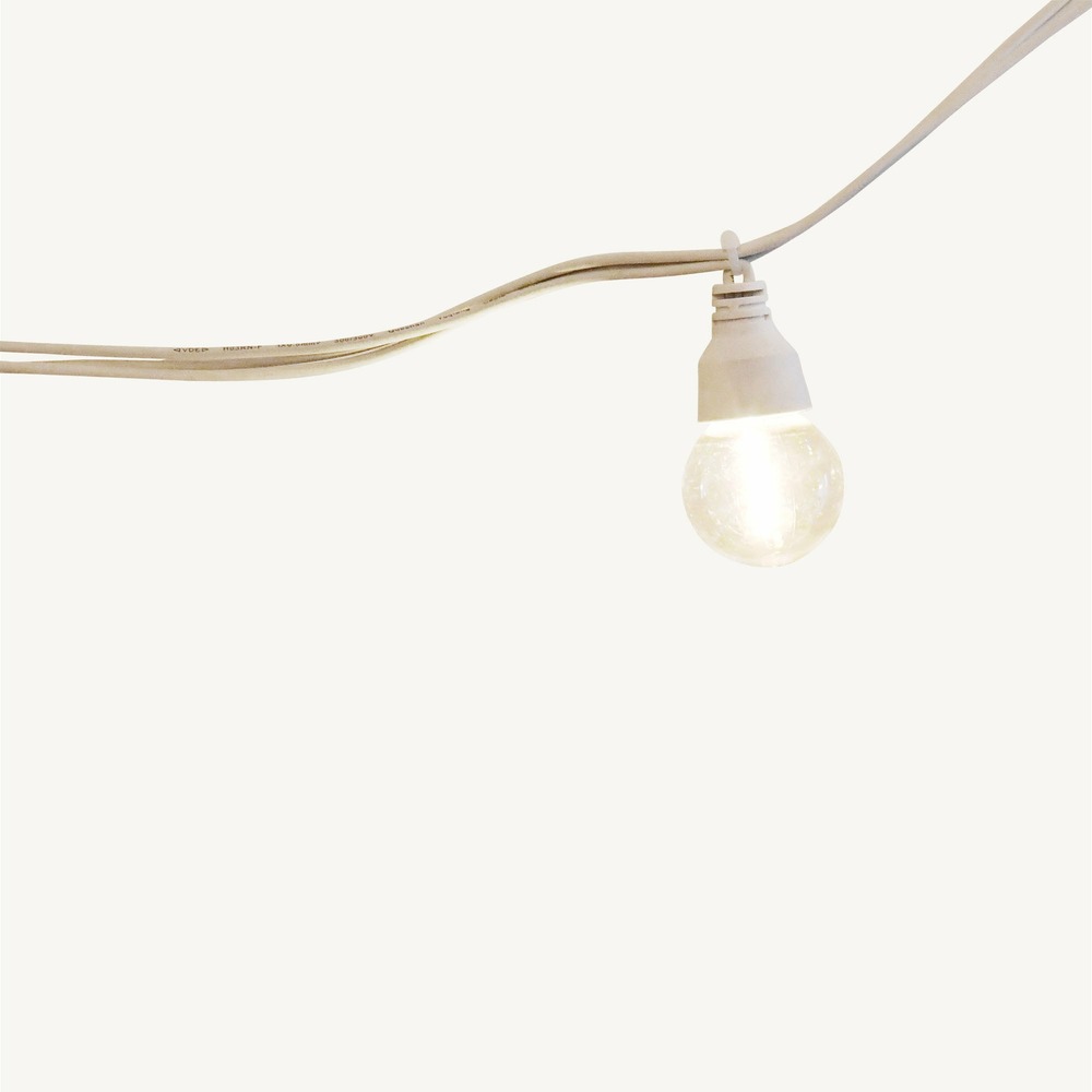 Guirlande guinguette tradition à filament blanc froid - 5m prolongeable câble blanc - 10 globes à filaments - chromex