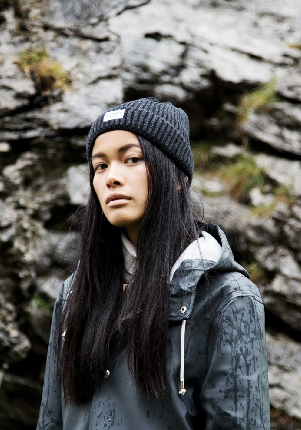 Neumuhle Wollmütze Elbe Organic Merino Slate Dust