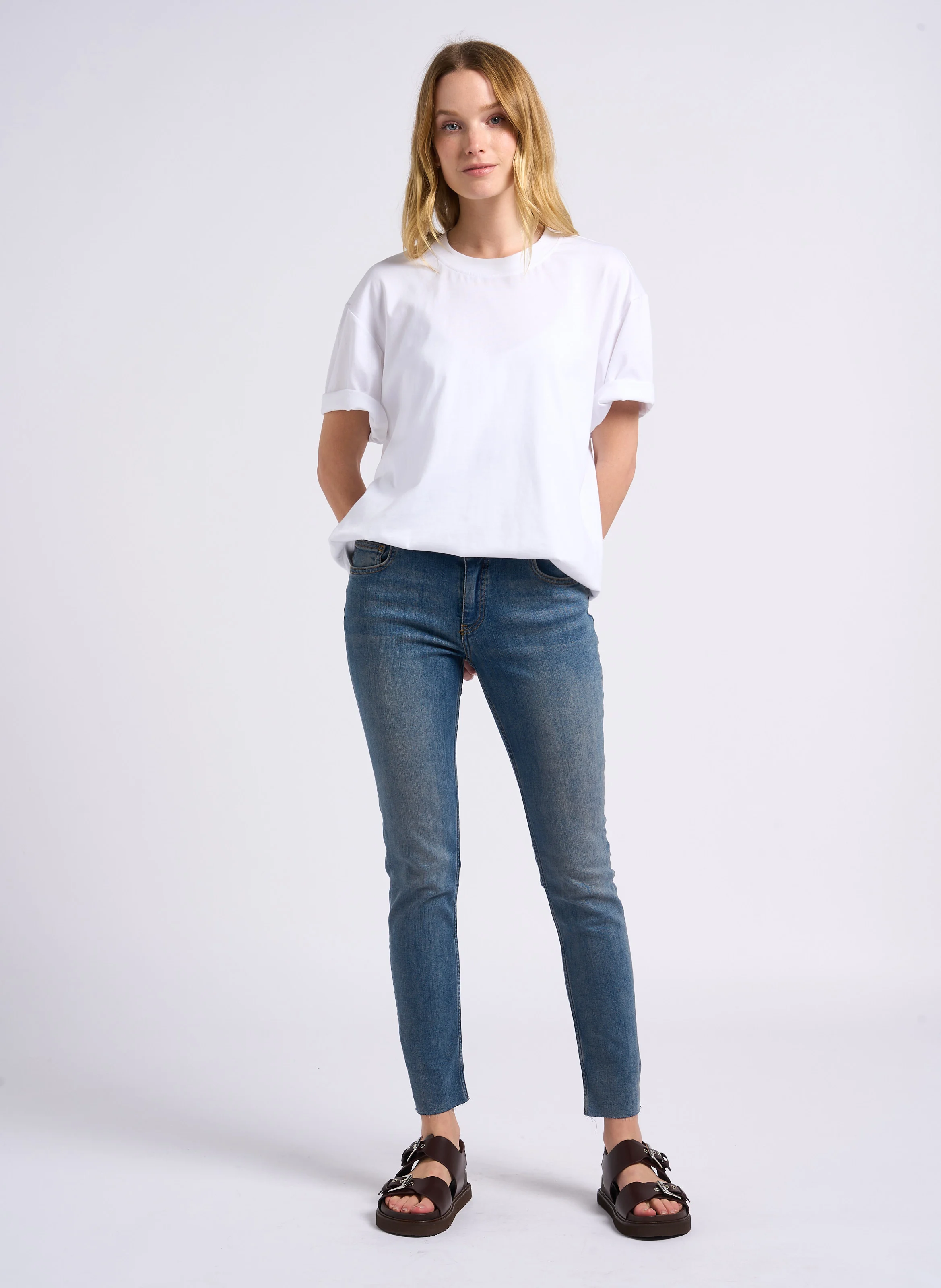 NEVA - Jean skinny en coton mélangé | Bleu