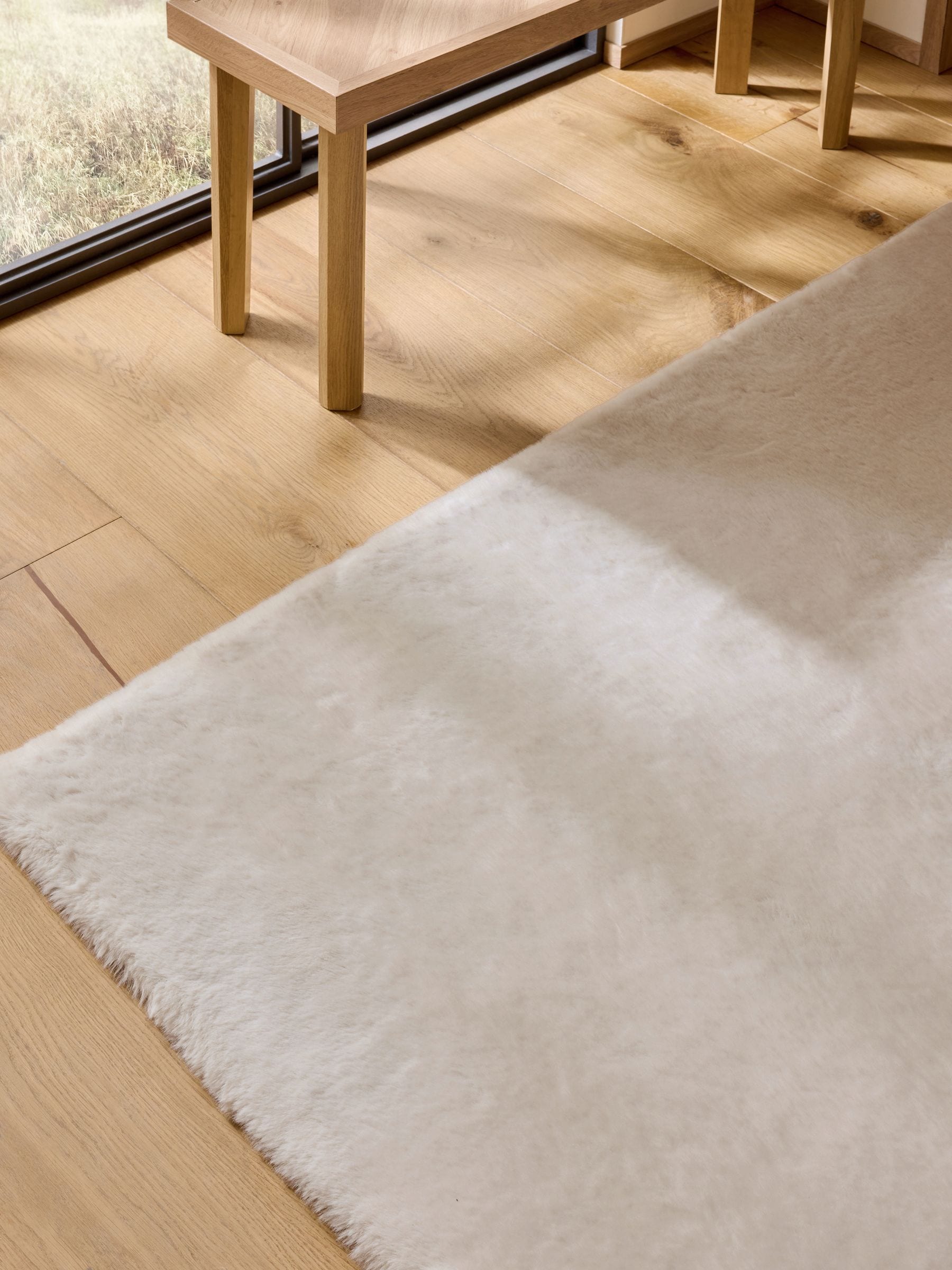 Pluche vloerkleed van imitatiebont
