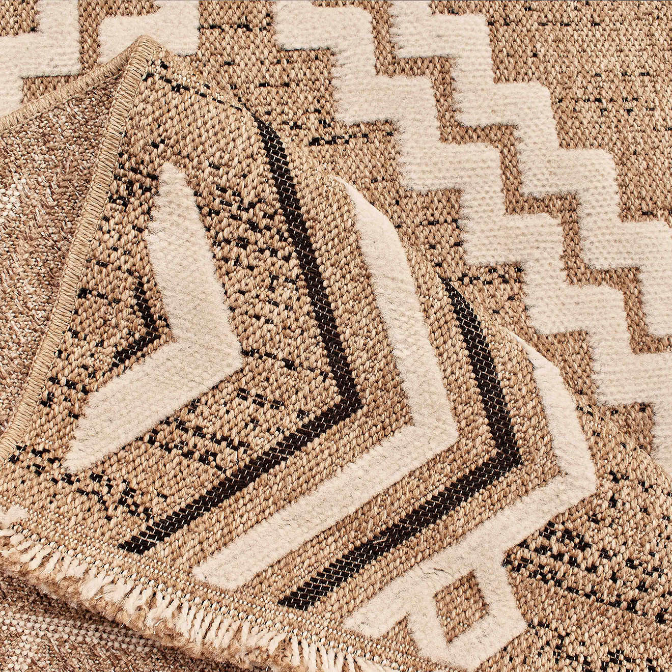 Nazar Rugs Tapis aspect jute TULUM 9054 intérieur & extérieur noir - 60x90 cm