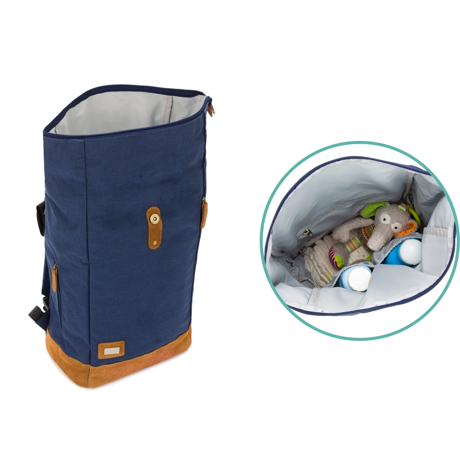 fillikid Wickelrucksack Rolltop Berlin Navy Melange