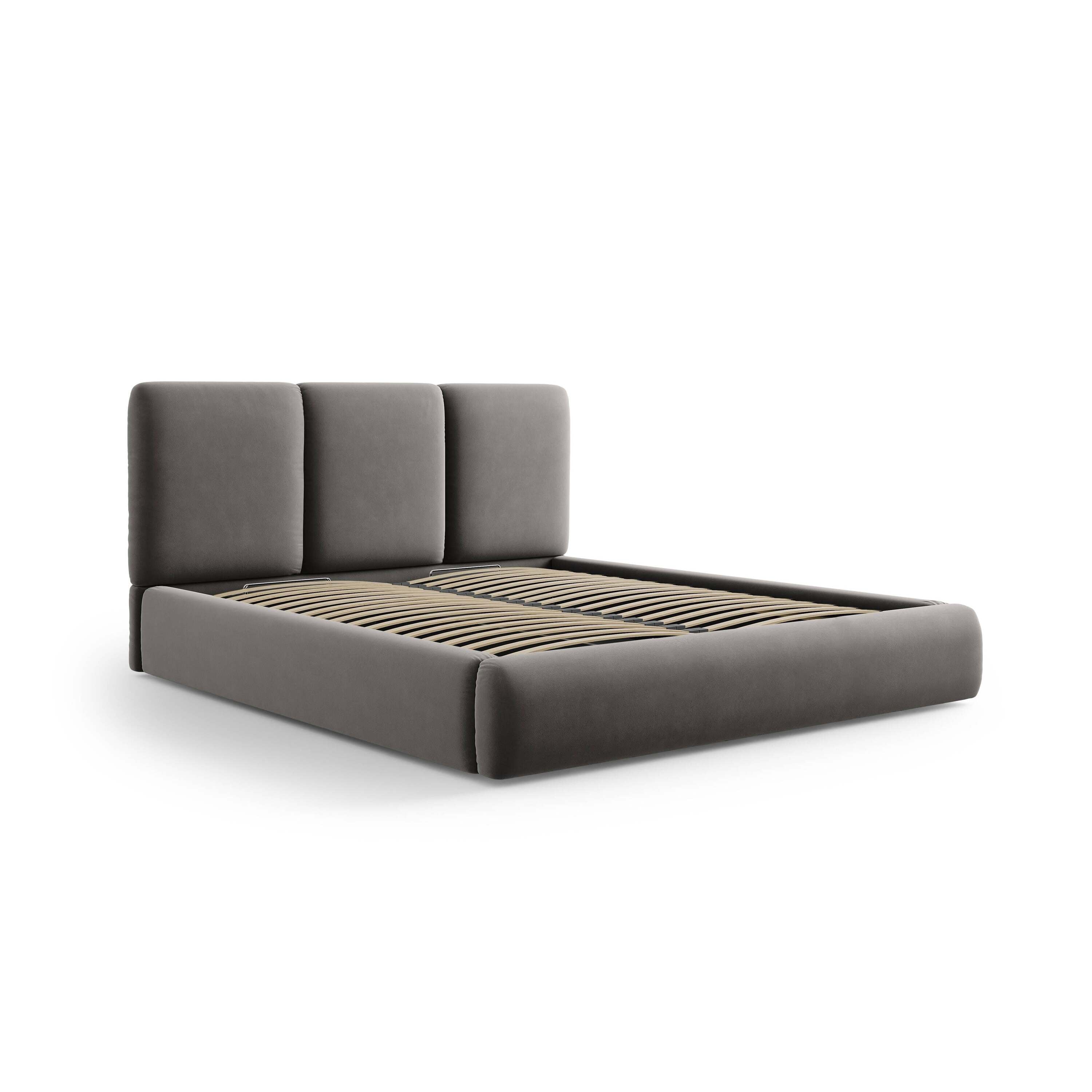 Windsor & Co Horizon Bedframe met Opbergvak - 140 x 200 cm - Fluweel - Grijs