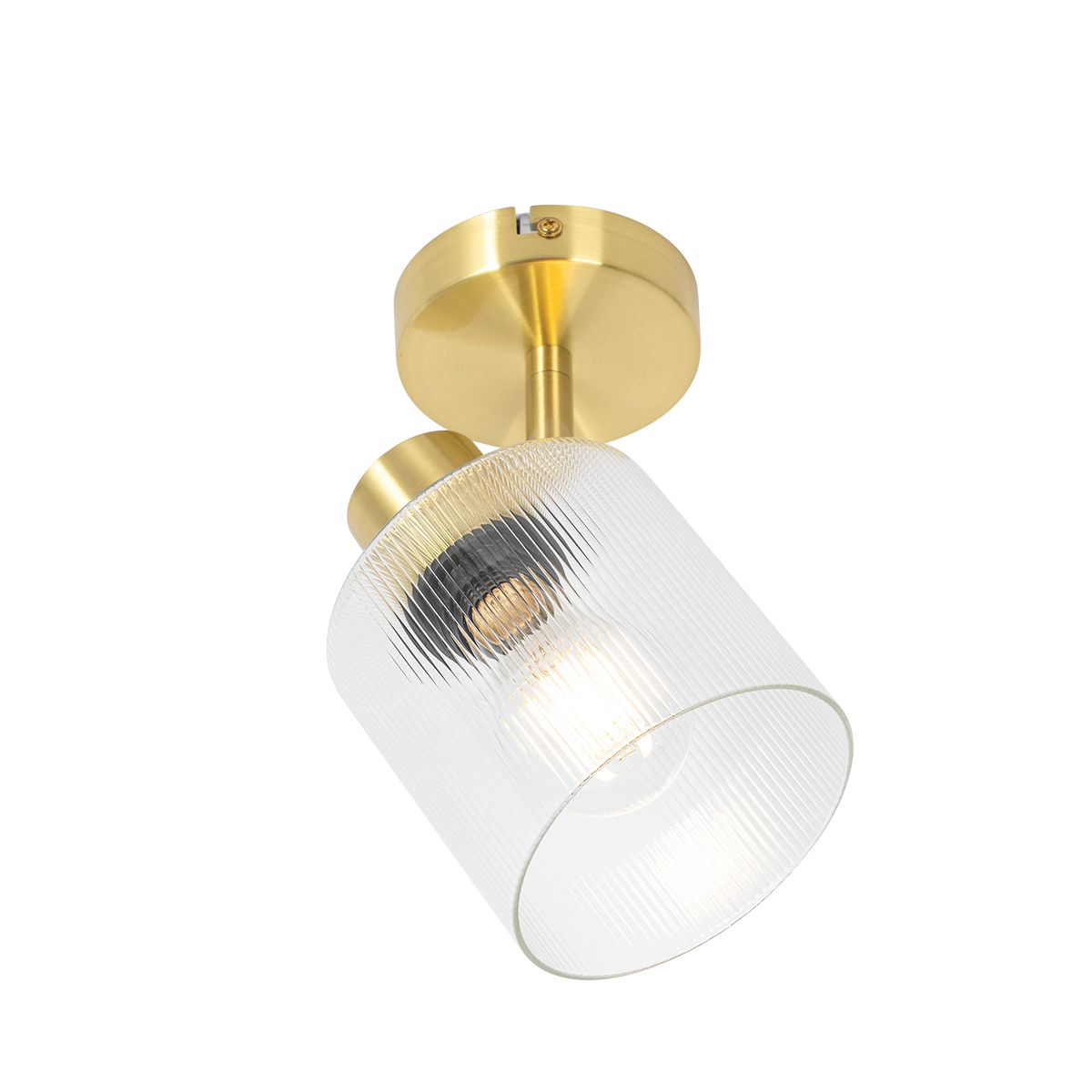 Art Deco plafondspot goud met glas verstelbaar - Laura
