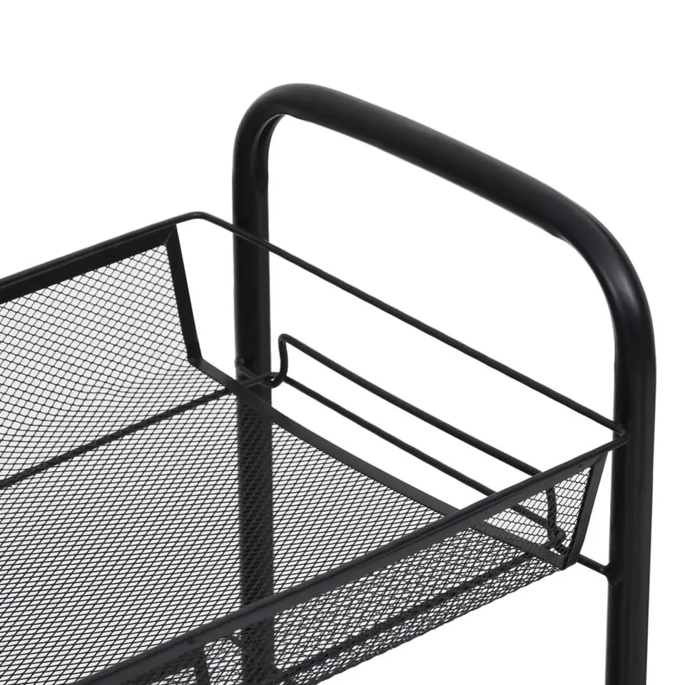 vidaXL - Keukentrolley - Zwart - IJzer - 46 x 26 x 105 cm