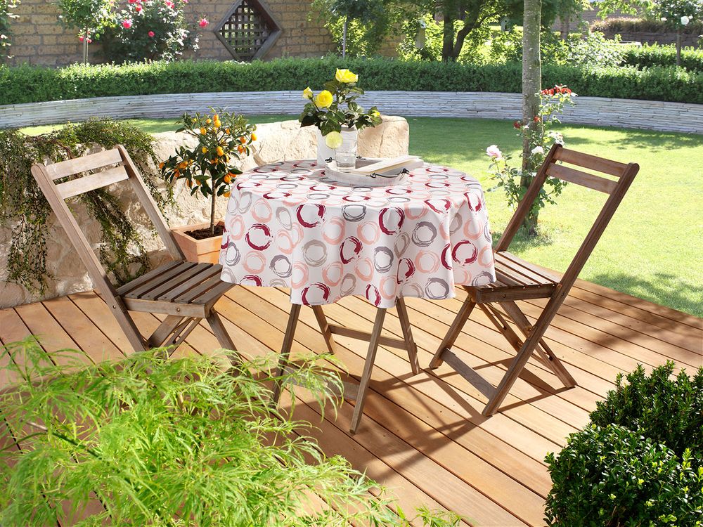 WOHNWOHL® Gartentischdecke • Wachstuch Tischdecke • abwaschbar • schmutzabweisend • in 3 Designs und 2 Größen