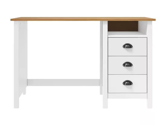 Bureau Hill avec 3 tiroirs 120x50x74 cm Pin solide