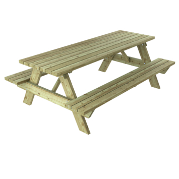 Outdoor Life Products picknicktafel Sophie olijfgroen hout 151 x 220 cm